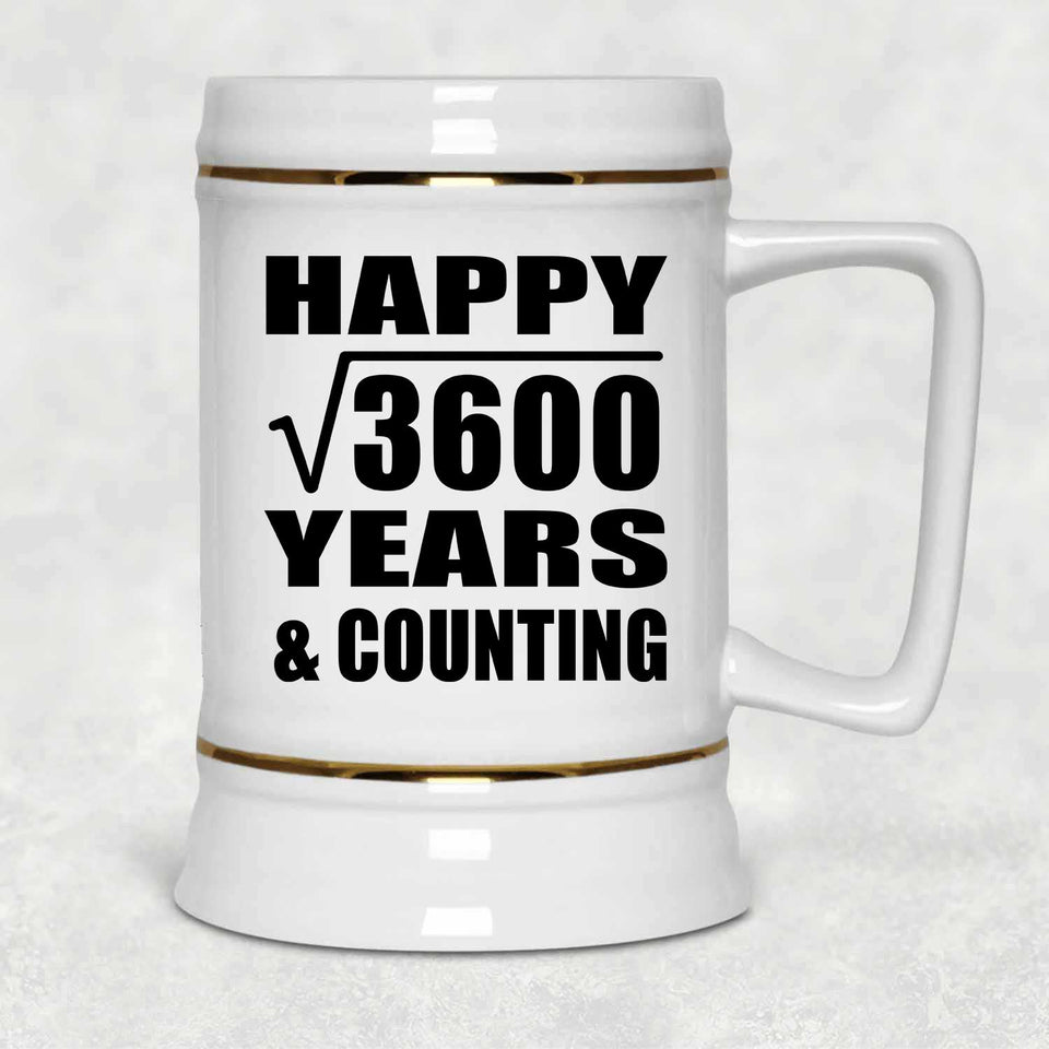 Happy 60th Anniversary Square Root of 3600 Years & Counting - Beer Stein