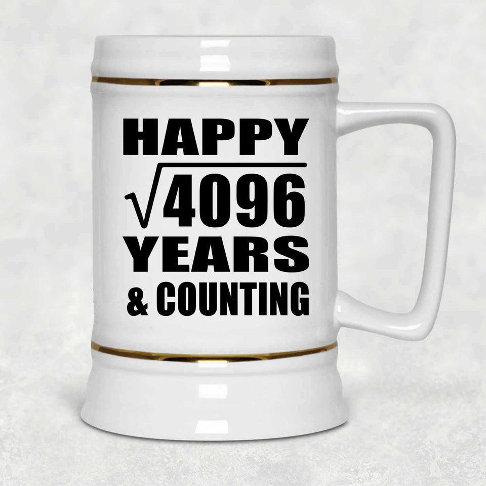 Happy 64th Anniversary Square Root of 4096 Years & Counting - Beer Stein