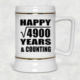 Happy 70th Anniversary Square Root of 4900 Years & Counting - Beer Stein