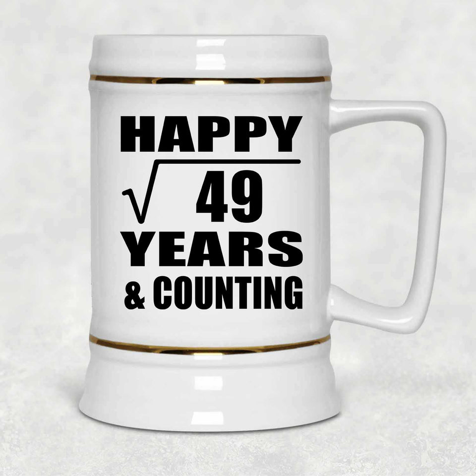 Happy 7th Anniversary Square Root of 49 Years & Counting - Beer Stein