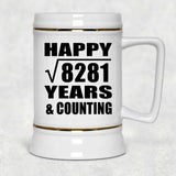 Happy 91st Anniversary Square Root of 8281 Years & Counting - Beer Stein