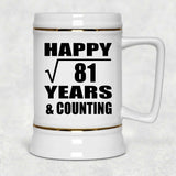Happy 9th Anniversary Square Root of 81 Years & Counting - Beer Stein