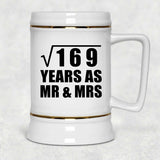 13th Anniversary Square Root of 169 Years As Mr & Mrs - Beer Stein