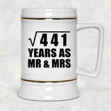 21st Anniversary Square Root of 441 Years As Mr & Mrs - Beer Stein