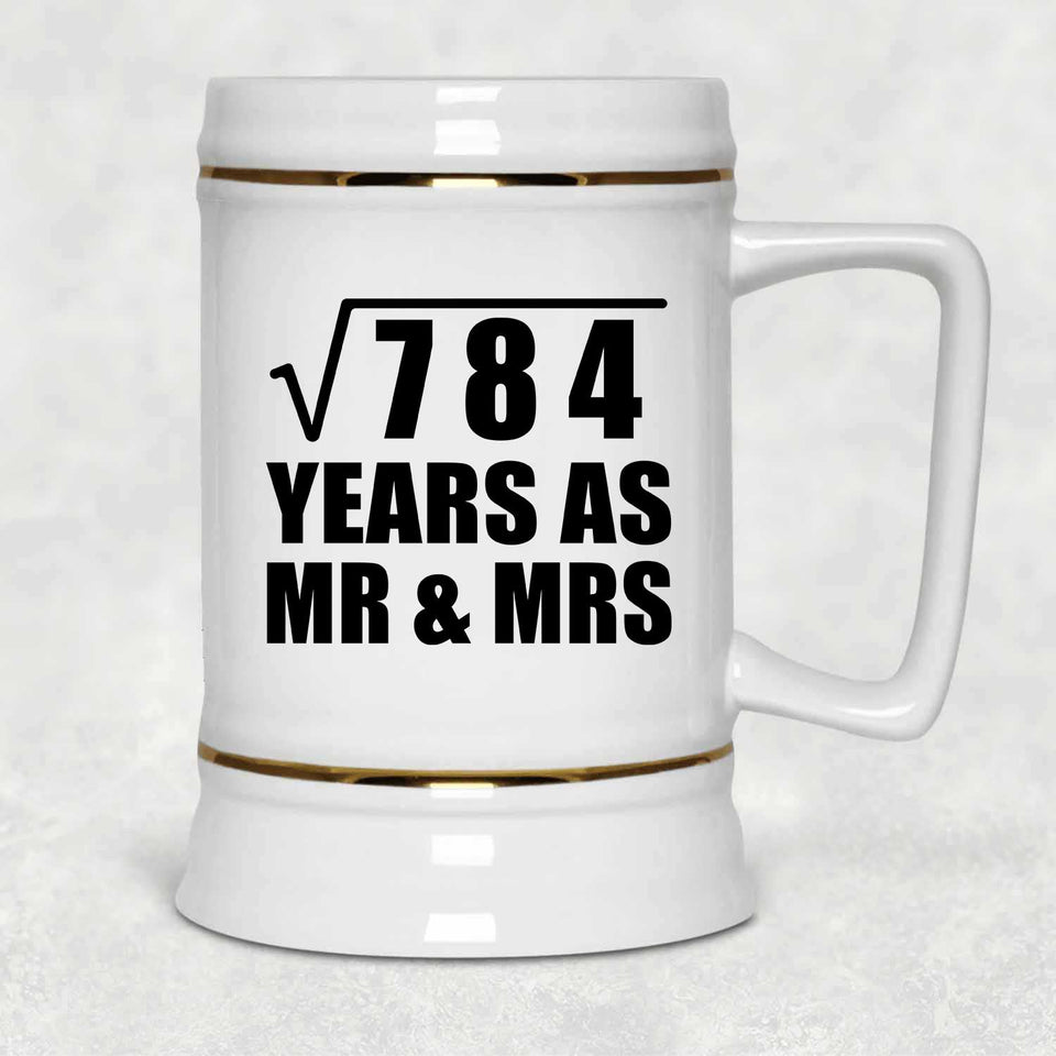 28th Anniversary Square Root of 784 Years As Mr & Mrs - Beer Stein