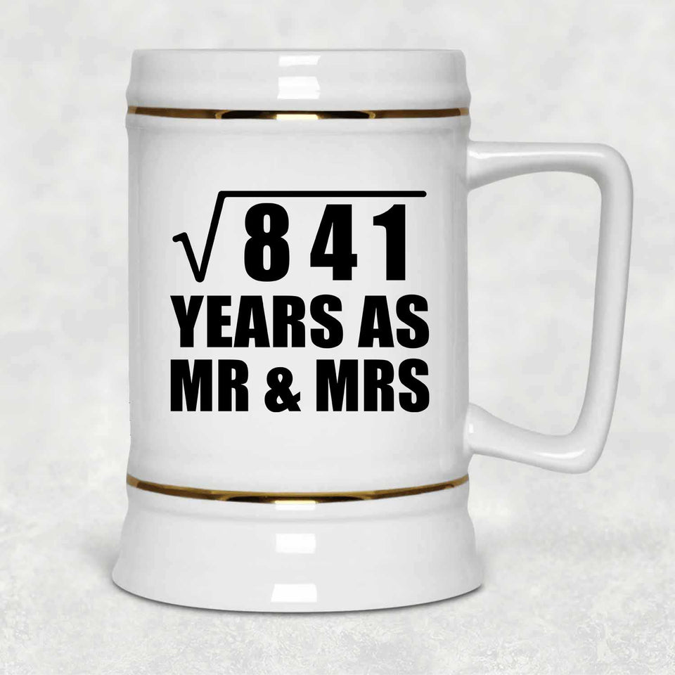 29th Anniversary Square Root of 841 Years As Mr & Mrs - Beer Stein