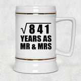 29th Anniversary Square Root of 841 Years As Mr & Mrs - Beer Stein