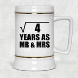 2nd Anniversary Square Root of 4 Years As Mr & Mrs - Beer Stein