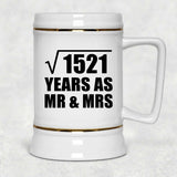 39th Anniversary Square Root of 1521 Years As Mr & Mrs - Beer Stein