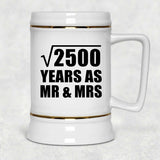 50th Anniversary Square Root of 2500 Years As Mr & Mrs - Beer Stein