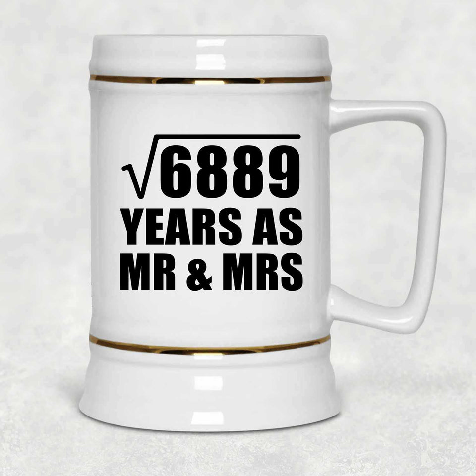 83rd Anniversary Square Root of 6889 Years As Mr & Mrs - Beer Stein