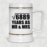 83rd Anniversary Square Root of 6889 Years As Mr & Mrs - Beer Stein