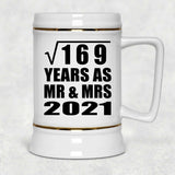 13th Anniversary Square Root of 169 Years As Mr & Mrs 2021 - Beer Stein