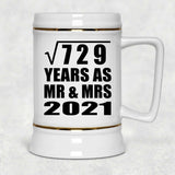 27th Anniversary Square Root of 729 Years As Mr & Mrs 2021 - Beer Stein