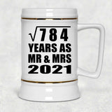 28th Anniversary Square Root of 784 Years As Mr & Mrs 2021 - Beer Stein