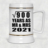 30th Anniversary Square Root of 900 Years As Mr & Mrs 2021 - Beer Stein
