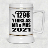 36th Anniversary Square Root of 1296 Years As Mr & Mrs 2021 - Beer Stein