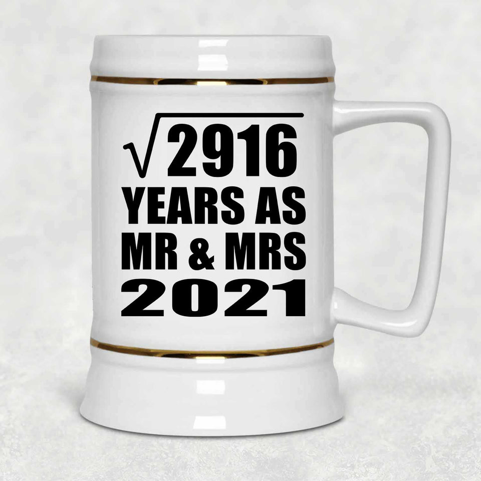 54th Anniversary Square Root of 2916 Years As Mr & Mrs 2021 - Beer Stein