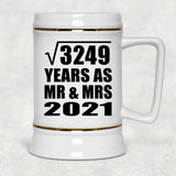 57th Anniversary Square Root of 3249 Years As Mr & Mrs 2021 - Beer Stein