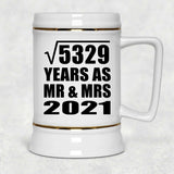 73rd Anniversary Square Root of 5329 Years As Mr & Mrs 2021 - Beer Stein