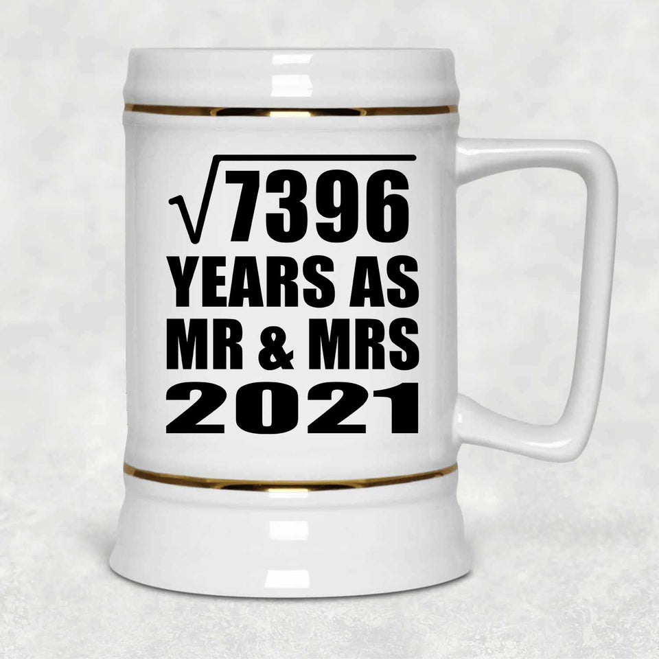 86th Anniversary Square Root of 7396 Years As Mr & Mrs 2021 - Beer Stein