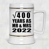 20th Anniversary Square Root of 400 Years As Mr & Mrs 2022 - Beer Stein