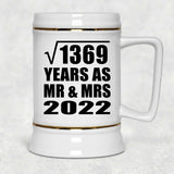 37th Anniversary Square Root of 1369 Years As Mr & Mrs 2022 - Beer Stein