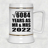 78th Anniversary Square Root of 6084 Years As Mr & Mrs 2022 - Beer Stein
