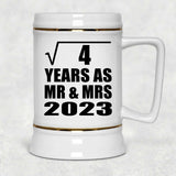 2nd Anniversary Square Root of 4 Years As Mr & Mrs 2023 - Beer Stein