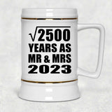 50th Anniversary Square Root of 2500 Years As Mr & Mrs 2023 - Beer Stein