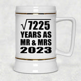85th Anniversary Square Root of 7225 Years As Mr & Mrs 2023 - Beer Stein