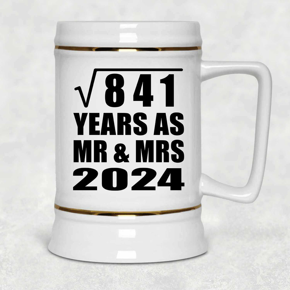 29th Anniversary Square Root of 841 Years As Mr & Mrs 2024 - Beer Stein