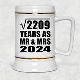47th Anniversary Square Root of 2209 Years As Mr & Mrs 2024 - Beer Stein