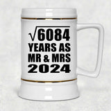 78th Anniversary Square Root of 6084 Years As Mr & Mrs 2024 - Beer Stein