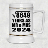 93rd Anniversary Square Root of 8649 Years As Mr & Mrs 2024 - Beer Stein