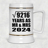 96th Anniversary Square Root of 9216 Years As Mr & Mrs 2024 - Beer Stein