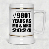 99th Anniversary Square Root of 9801 Years As Mr & Mrs 2024 - Beer Stein
