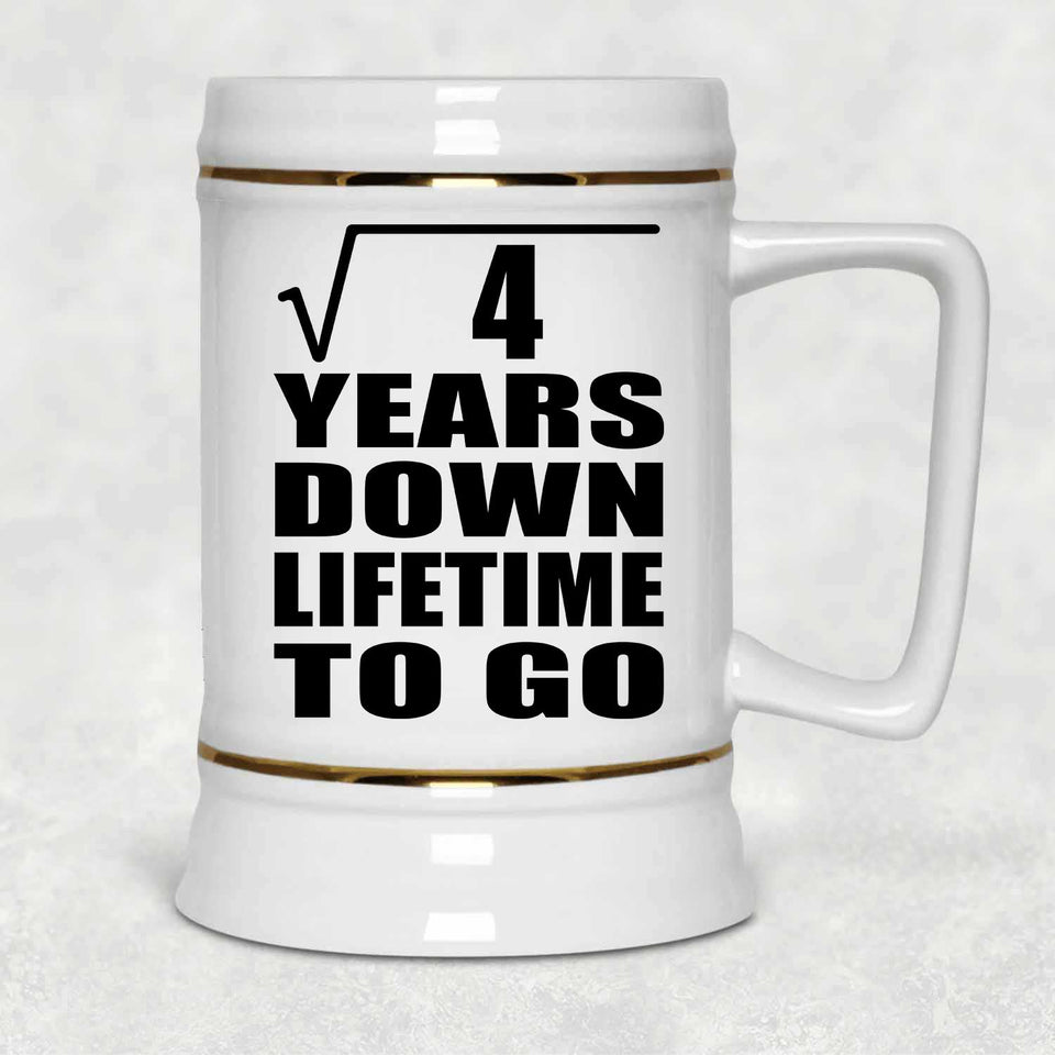 2nd Anniversary Square Root of 4 Years Lifetime To Go - Beer Stein