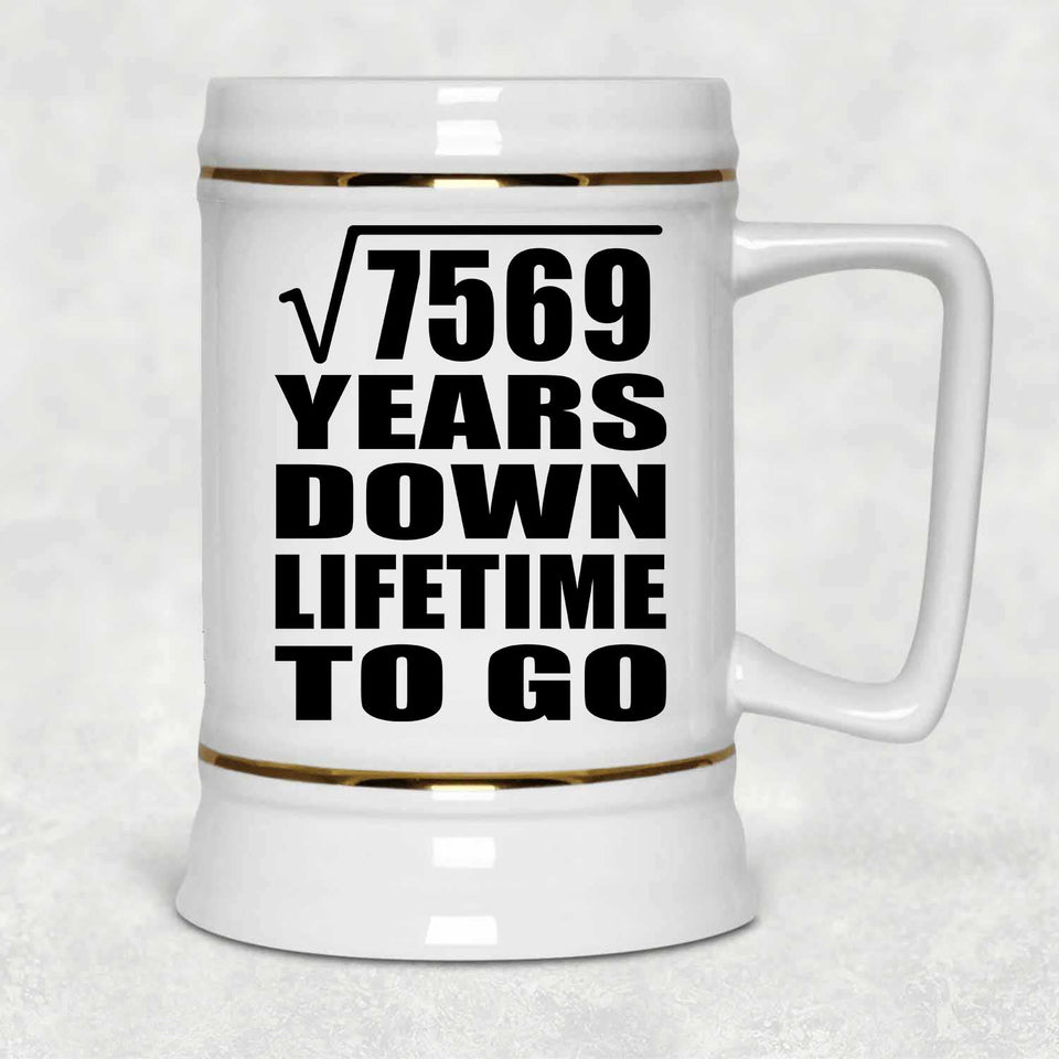 87th Anniversary Square Root of 7569 Years Lifetime To Go - Beer Stein