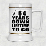 8th Anniversary Square Root of 64 Years Lifetime To Go - Beer Stein