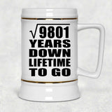 99th Anniversary Square Root of 9801 Years Lifetime To Go - Beer Stein