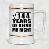 12th Anniversary Square Root of 144 Years of Being Mr Right - Beer Stein