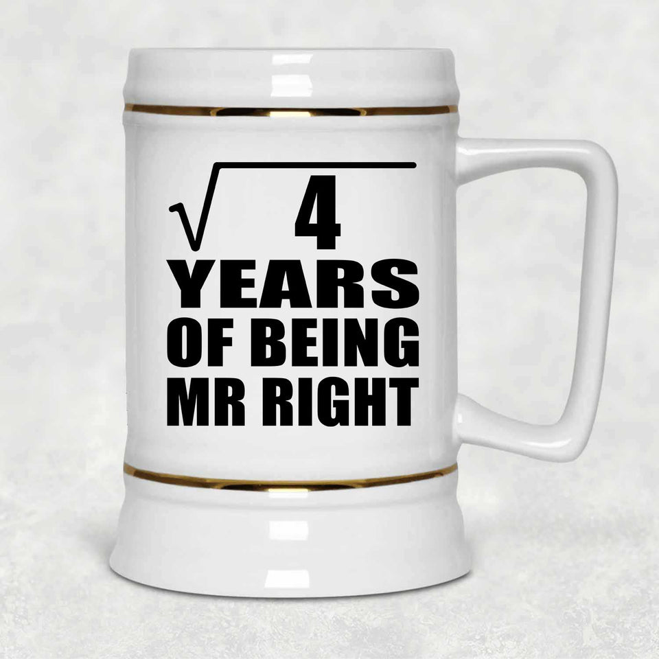 2nd Anniversary Square Root of 4 Years of Being Mr Right - Beer Stein