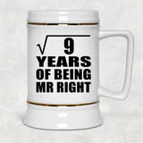 3rd Anniversary Square Root of 9 Years of Being Mr Right - Beer Stein