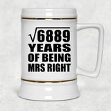 83rd Anniversary Square Root of 6889 Years of Being Mrs Right - Beer Stein
