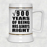 30th Anniversary Square Root of 900 Years Mrs Always Right - Beer Stein