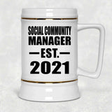 Social Community Manager Established EST. 2021 - Beer Stein