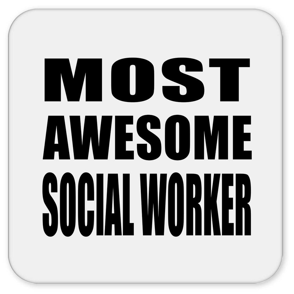 Most Awesome Social Worker - Drink Coaster