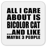 All I Care About Is Bicolor Cat - Drink Coaster