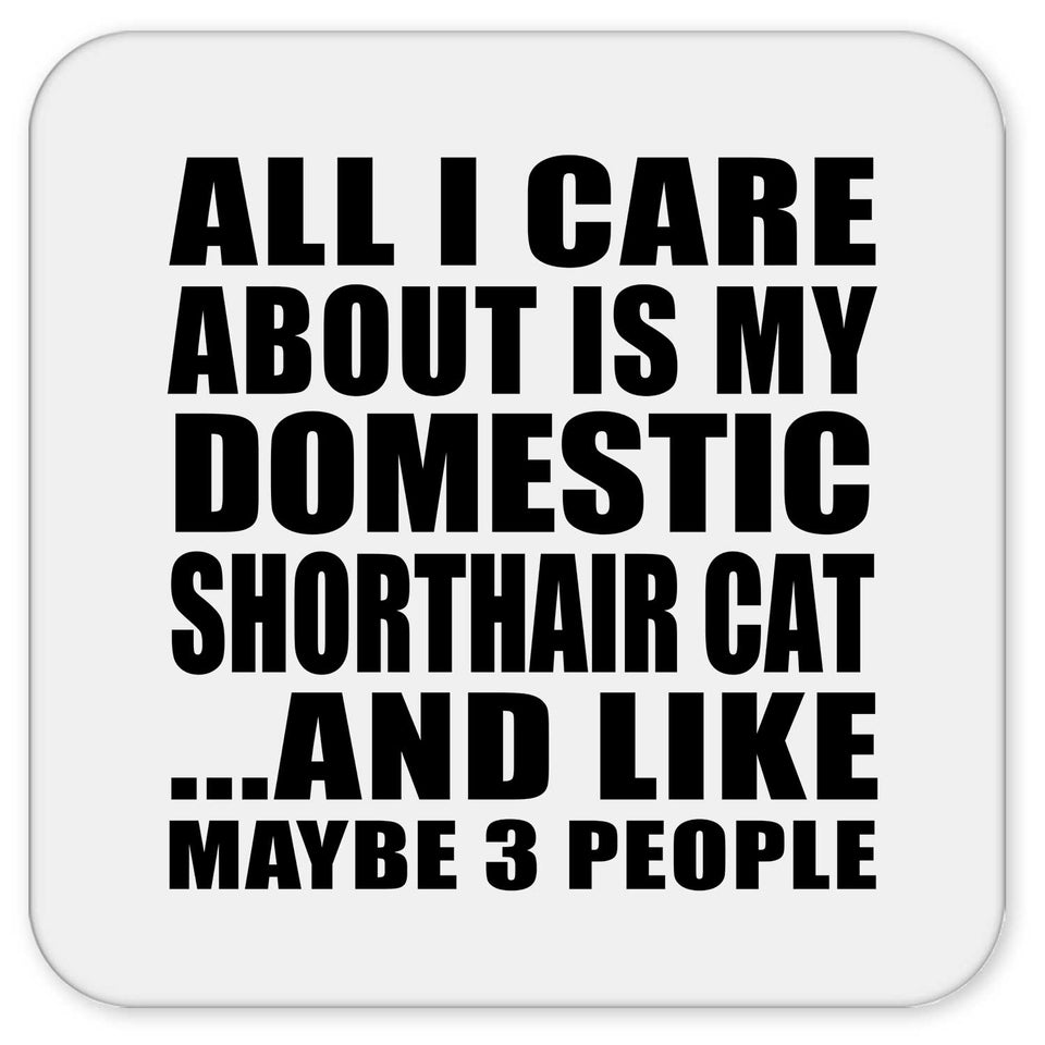 All I Care About Is My Domestic Shorthair Cat - Drink Coaster